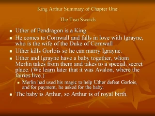 King Arthur Summary of Chapter One: The Two Swords