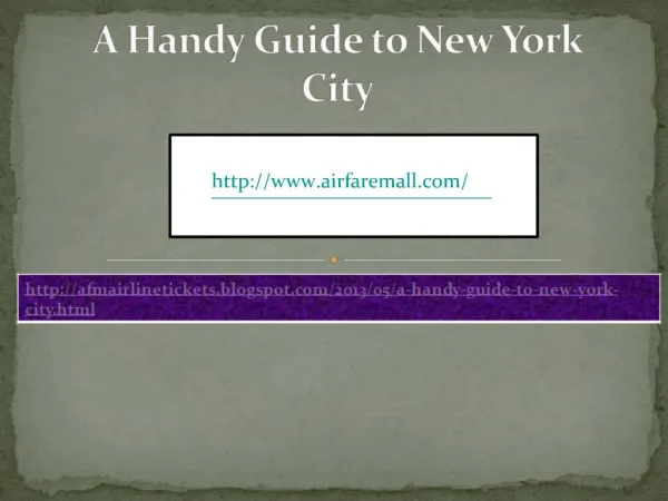 A Handy Guide to New York City