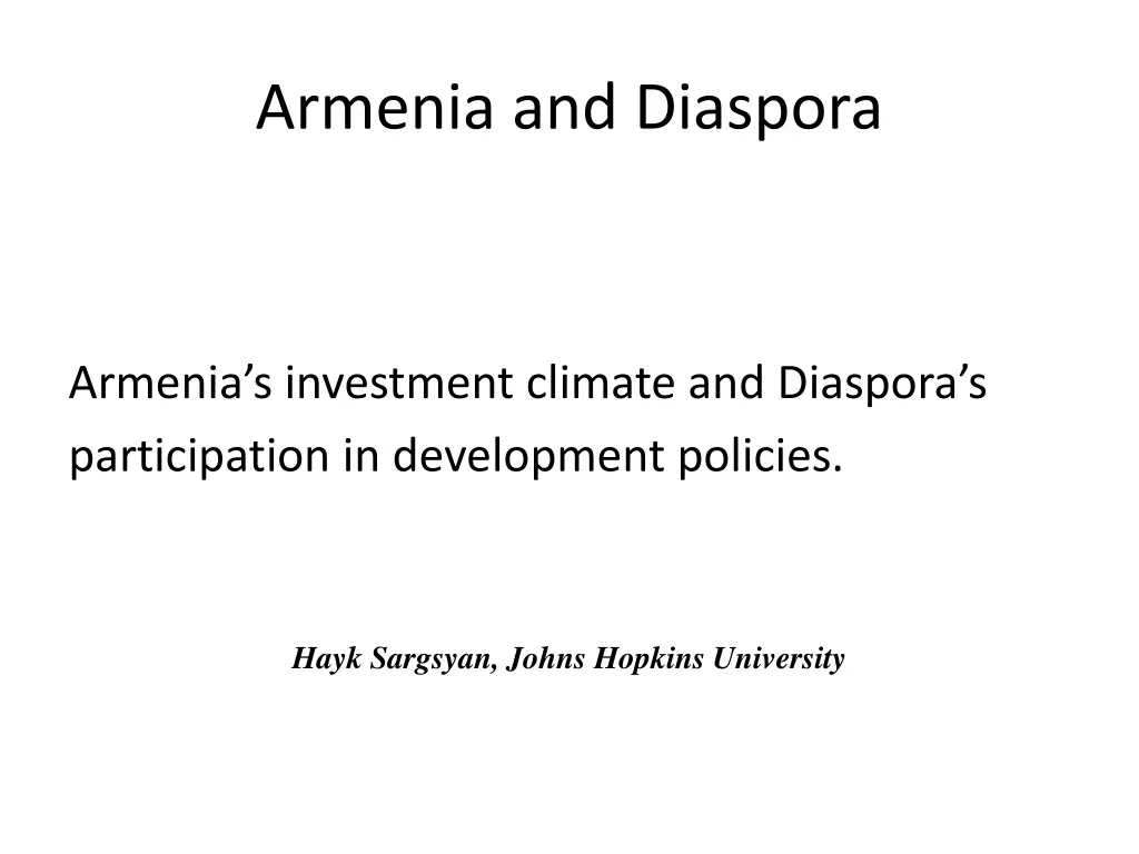 armenia and diaspora
