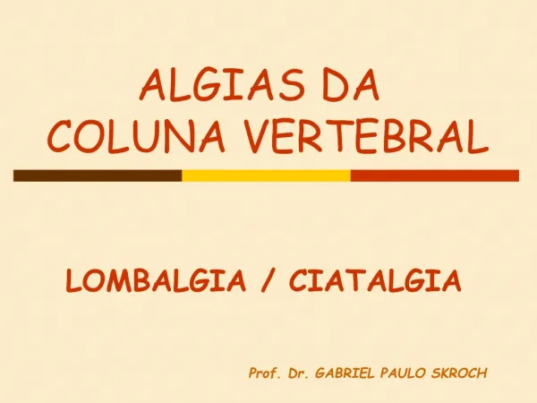 algias da coluna vertebral