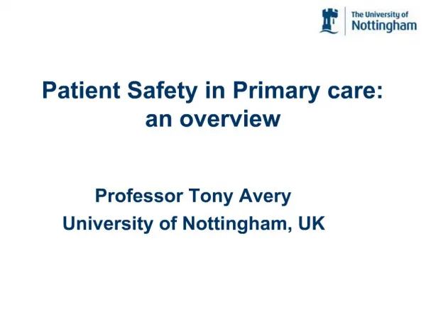 Patient Safety in Primary care: an overview