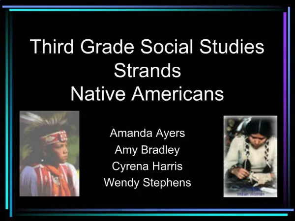 Third Grade Social Studies Strands Native Americans