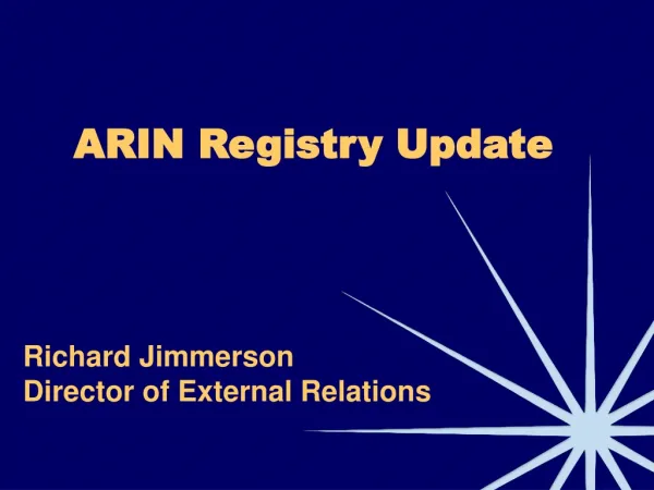 ARIN Registry Update