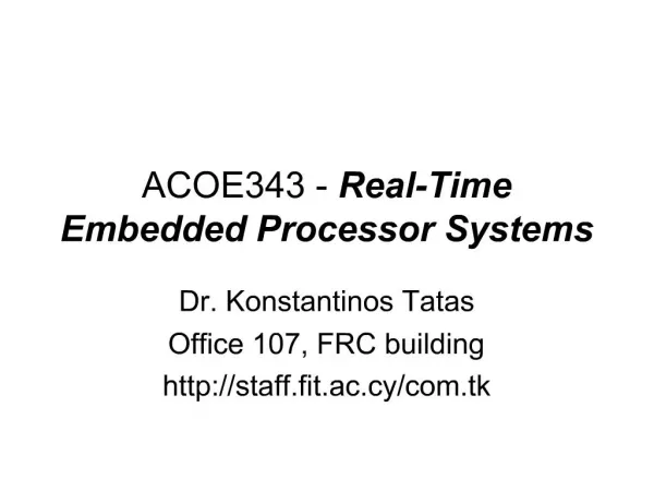 ACOE343 - Real-Time Embedded Processor Systems