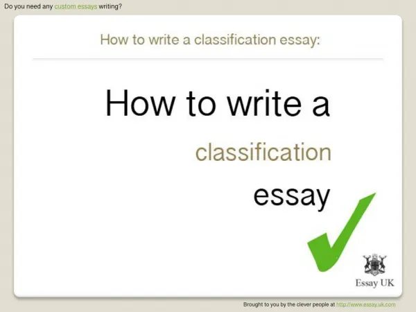 How to write a classification essay