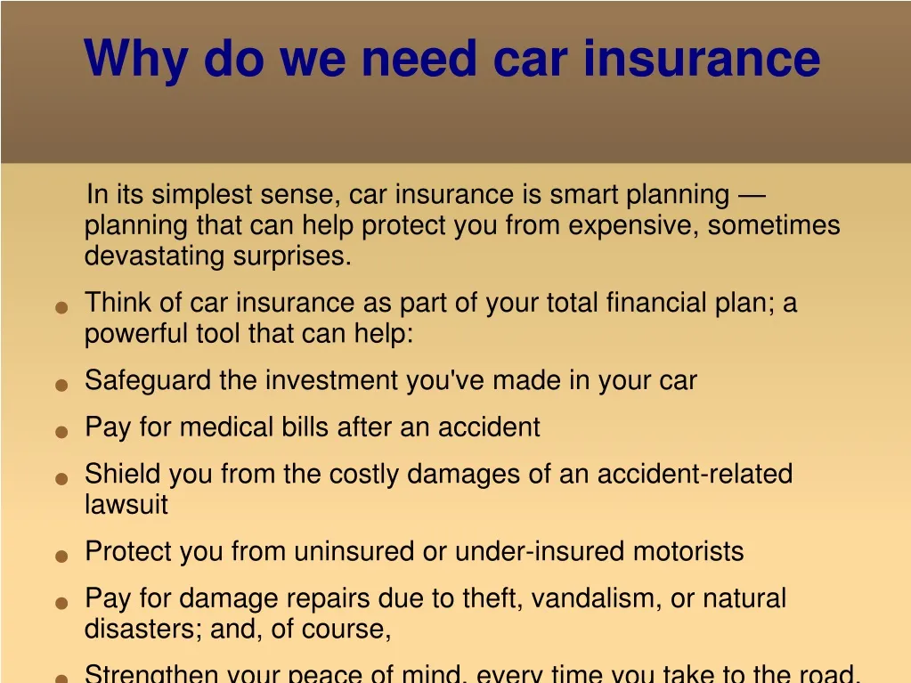 why do we need car insurance