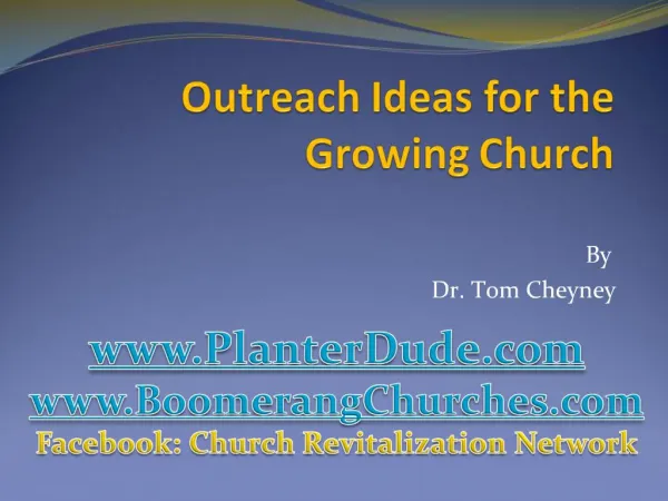 Outreach Ideas for the Growing Church