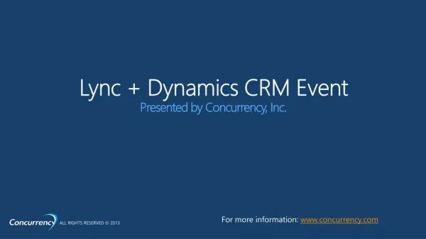 Lync + Dynamics CRM Event