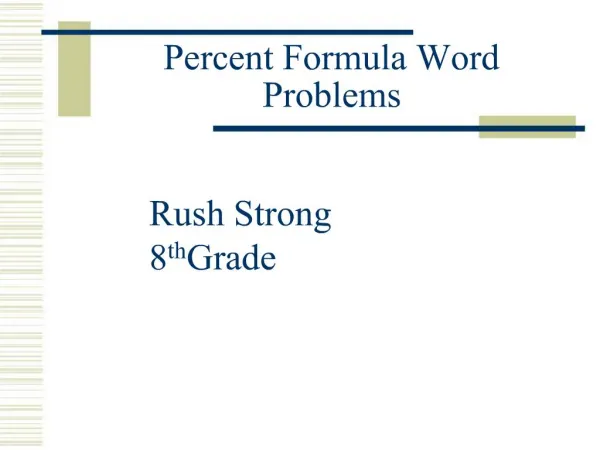 Percent Formula Word Problems