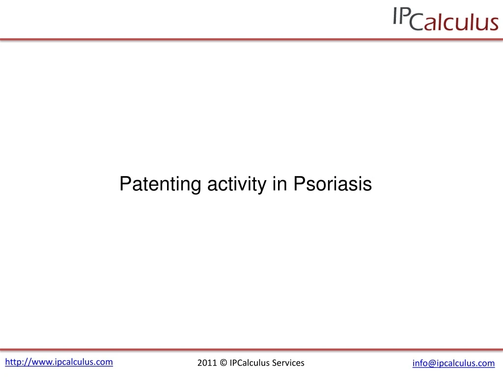 patenting activity in psoriasis