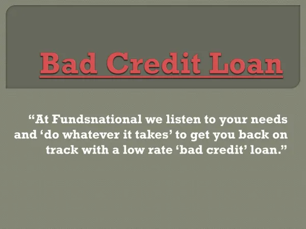 Bad Credit Loan | Mortgage Arrears