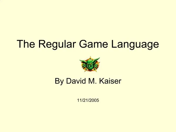 The Regular Game Language