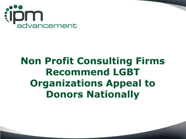 Non Profit Consulting Firms Recommend LGBT Organizations App