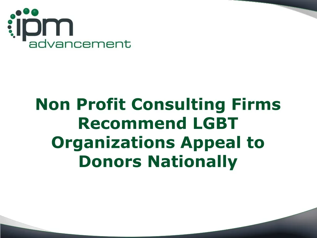 non profit consulting firms recommend lgbt