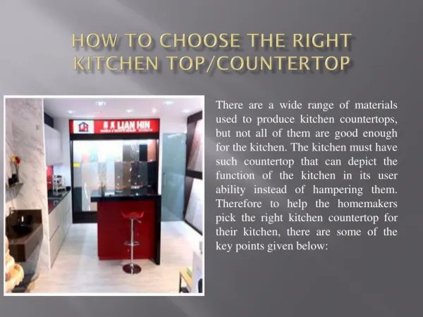 How to Choose the Right Kitchen TopCountertop