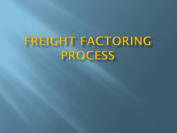Freight Factoring Process