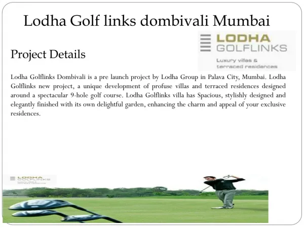 Lodha Golf links mumbai@09999684166