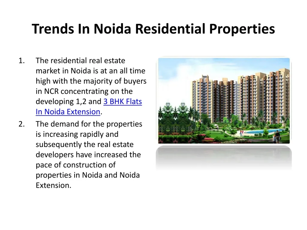 trends in noida residential properties