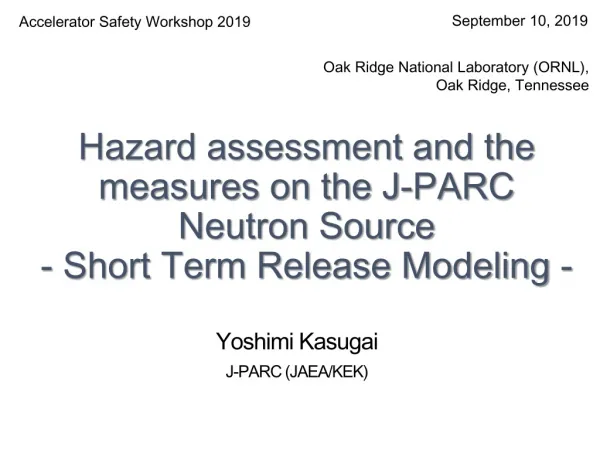 Hazard assessment and the measures on the J-PARC Neutron Source - Short Term Release Modeling -