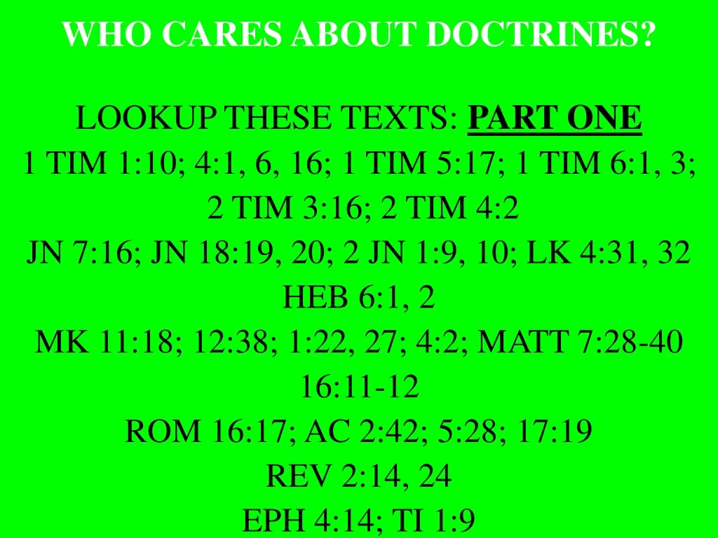 who cares about doctrines