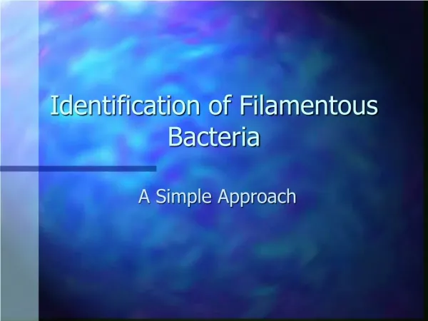 Identification of Filamentous Bacteria