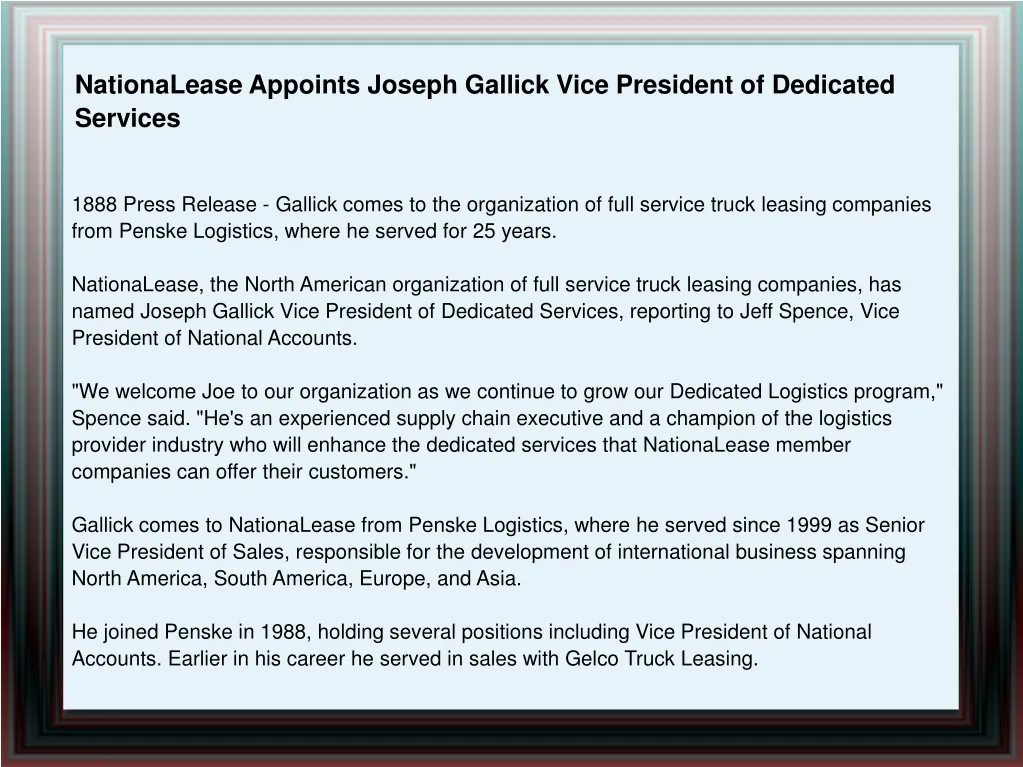 nationalease appoints joseph gallick vice
