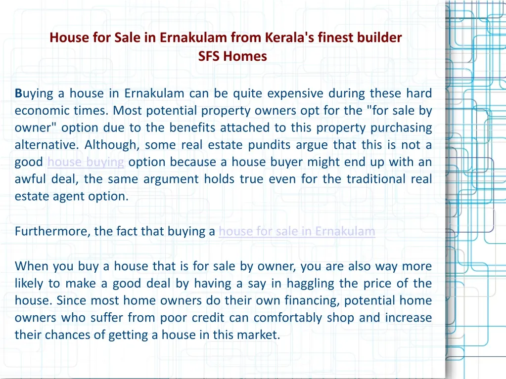 house for sale in ernakulam from kerala s finest builder sfs homes