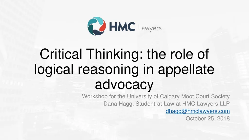 critical thinking the role of logical reasoning in appellate advocacy