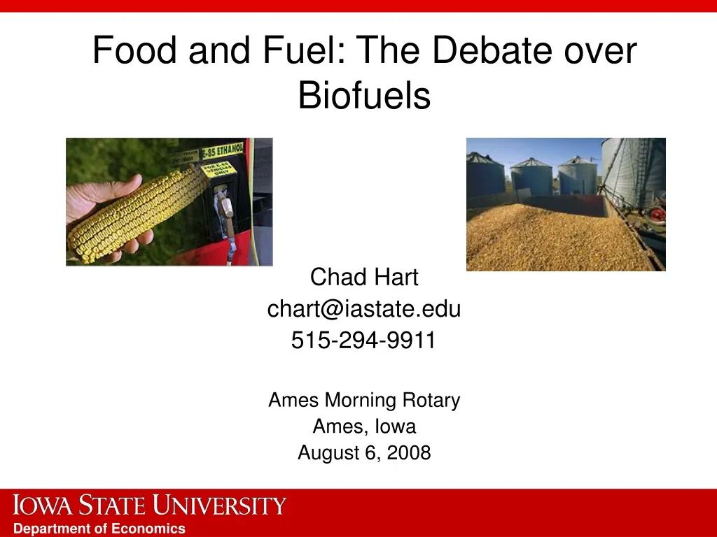 food and fuel the debate over biofuels