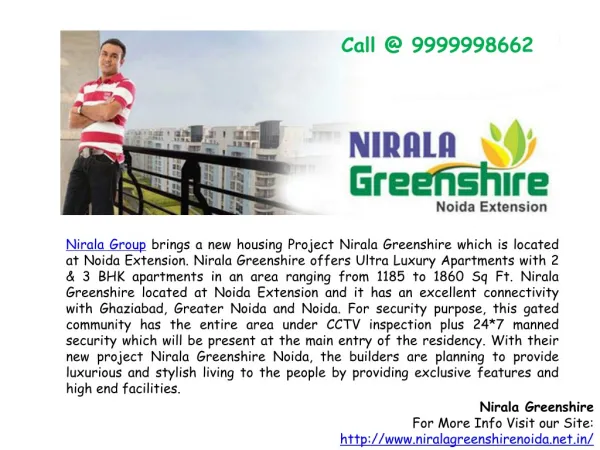Nirala Greenshire with All Latest Features in Noida Extensio