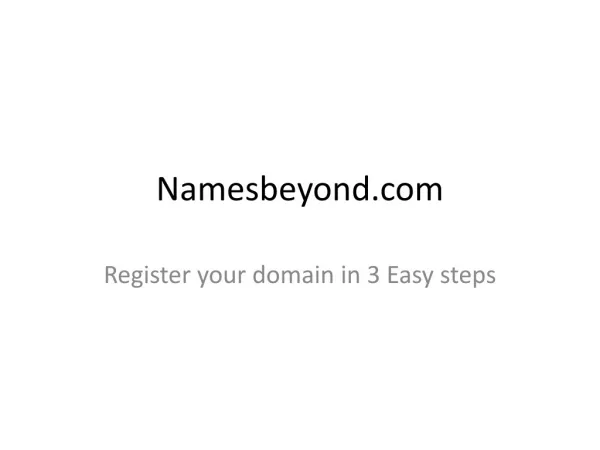 Namesbeyond - Domain Registration steps