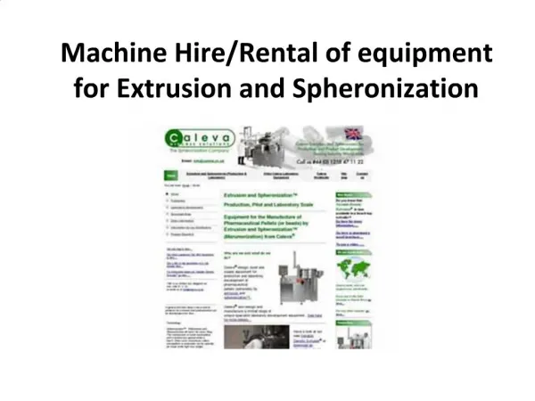 Spheronization Machine Hire