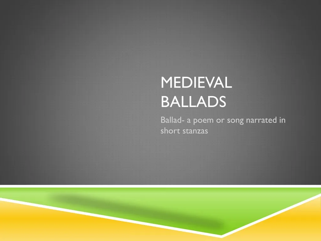 medieval ballads