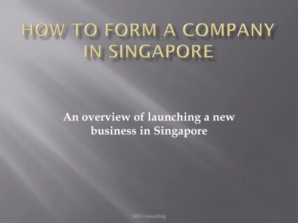 How to form a company Singapore