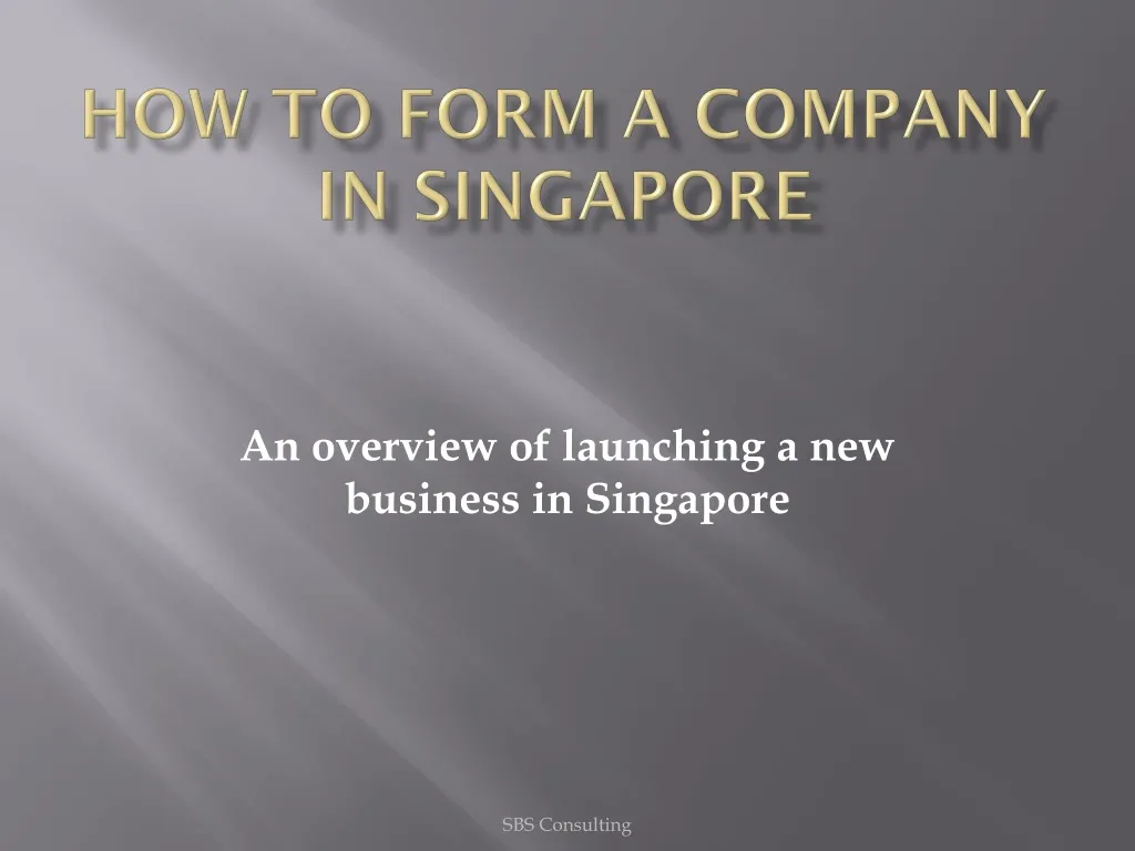 how to form a company in singapore