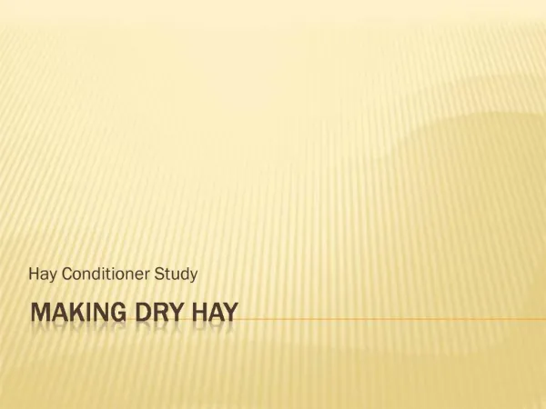 Making Dry Hay