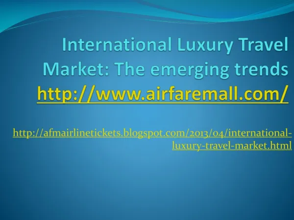 Airfaremall.Com - International Luxury Travel Market