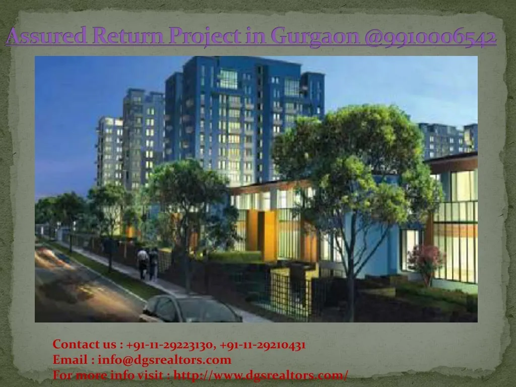assured return project in gurgaon @9910006542