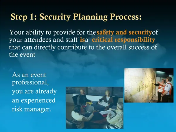 Step 1: Security Planning Process: