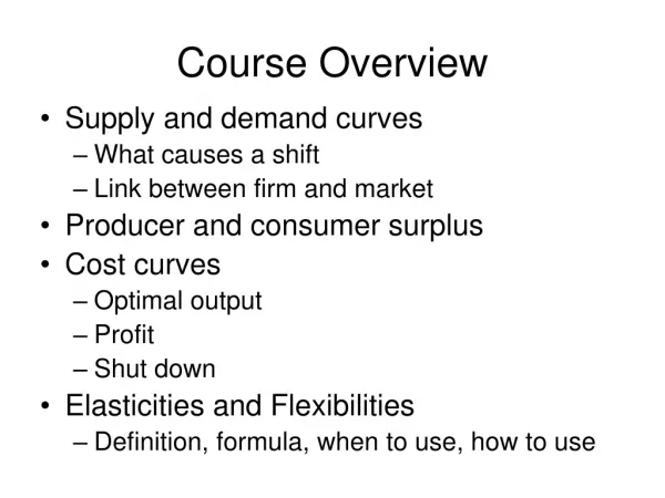 course overview