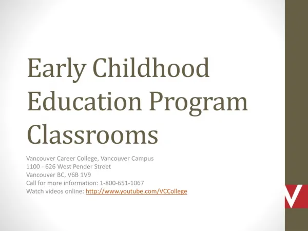 Early Childhood Education Classrooms in Downtown Vancouver