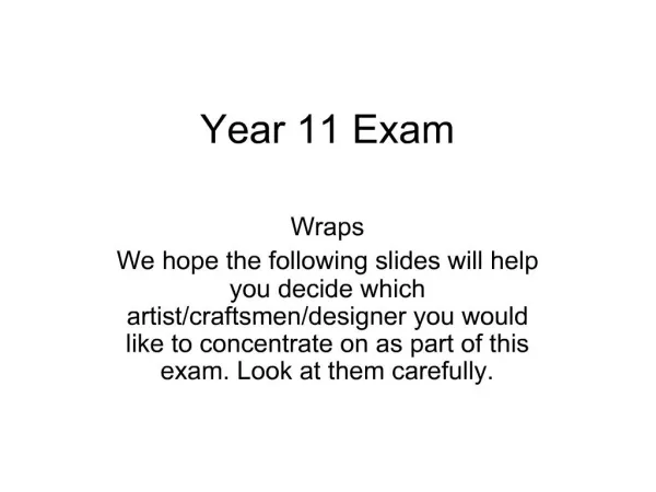 Year 11 Exam