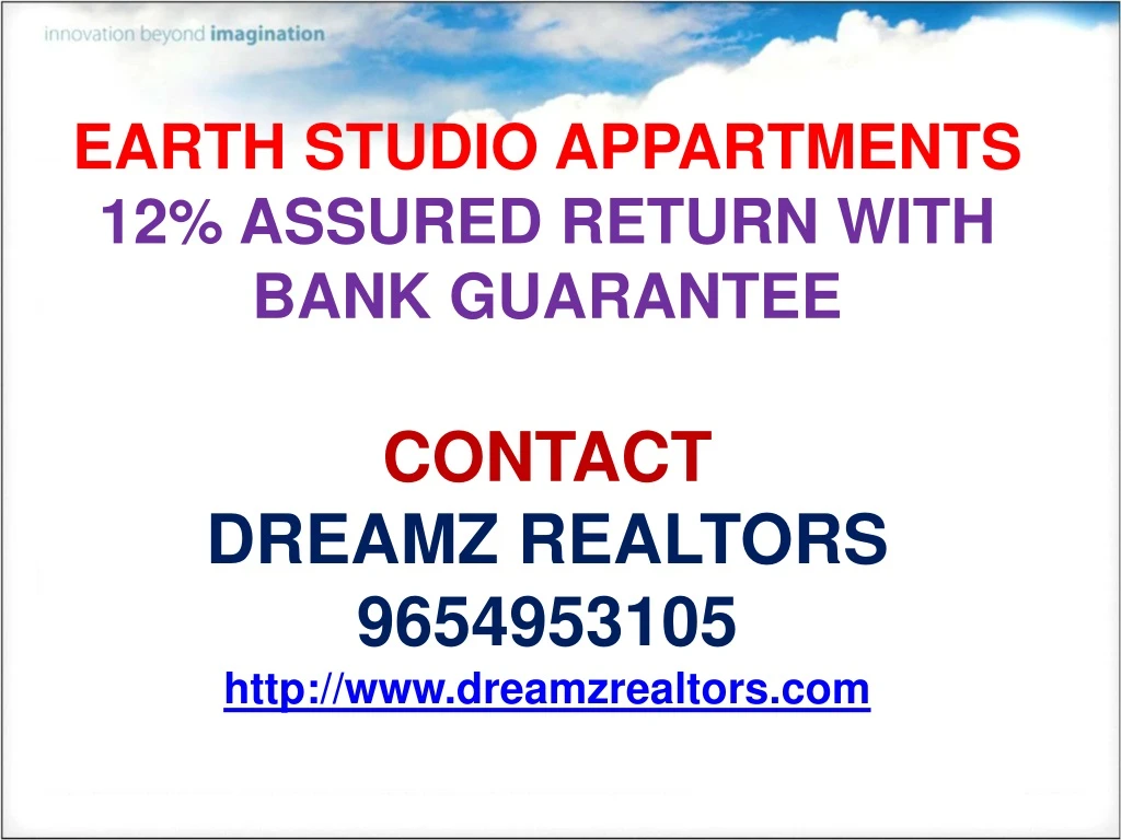 earth studio appartments 12 assured return with