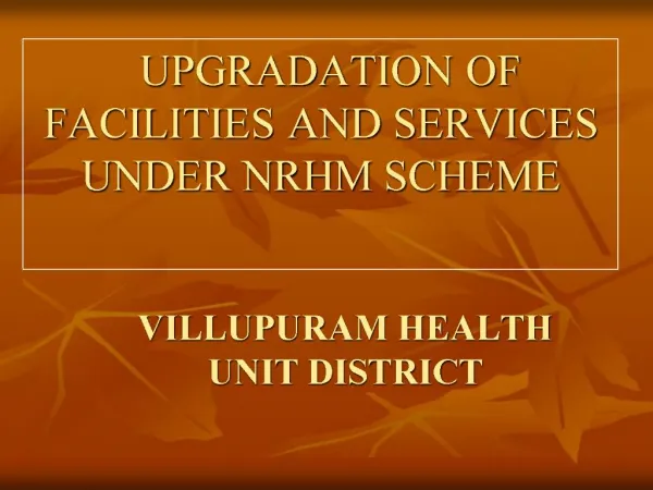 VILLUPURAM HEALTH UNIT DISTRICT