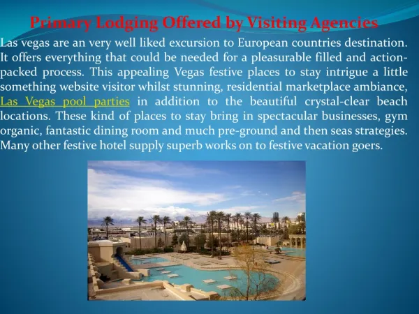 Primary Lodging Offered by Visiting Agencies