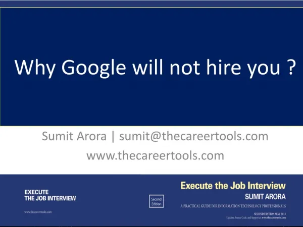 Why google will not hire you ?