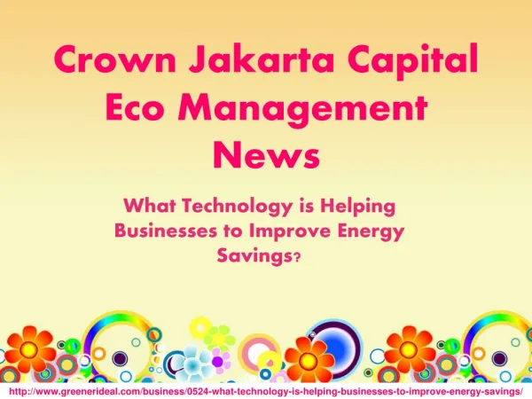 Crown Jakarta Capital Eco Management News:Helping Businesses