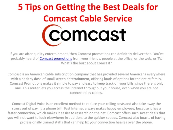 tip for landing the best comcast deals