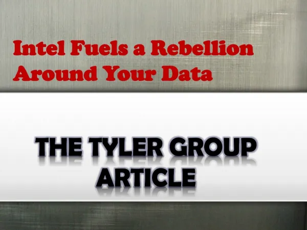 Intel Fuels a Rebellion Around Your Data-Edublogs
