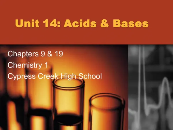 Unit 14: Acids Bases